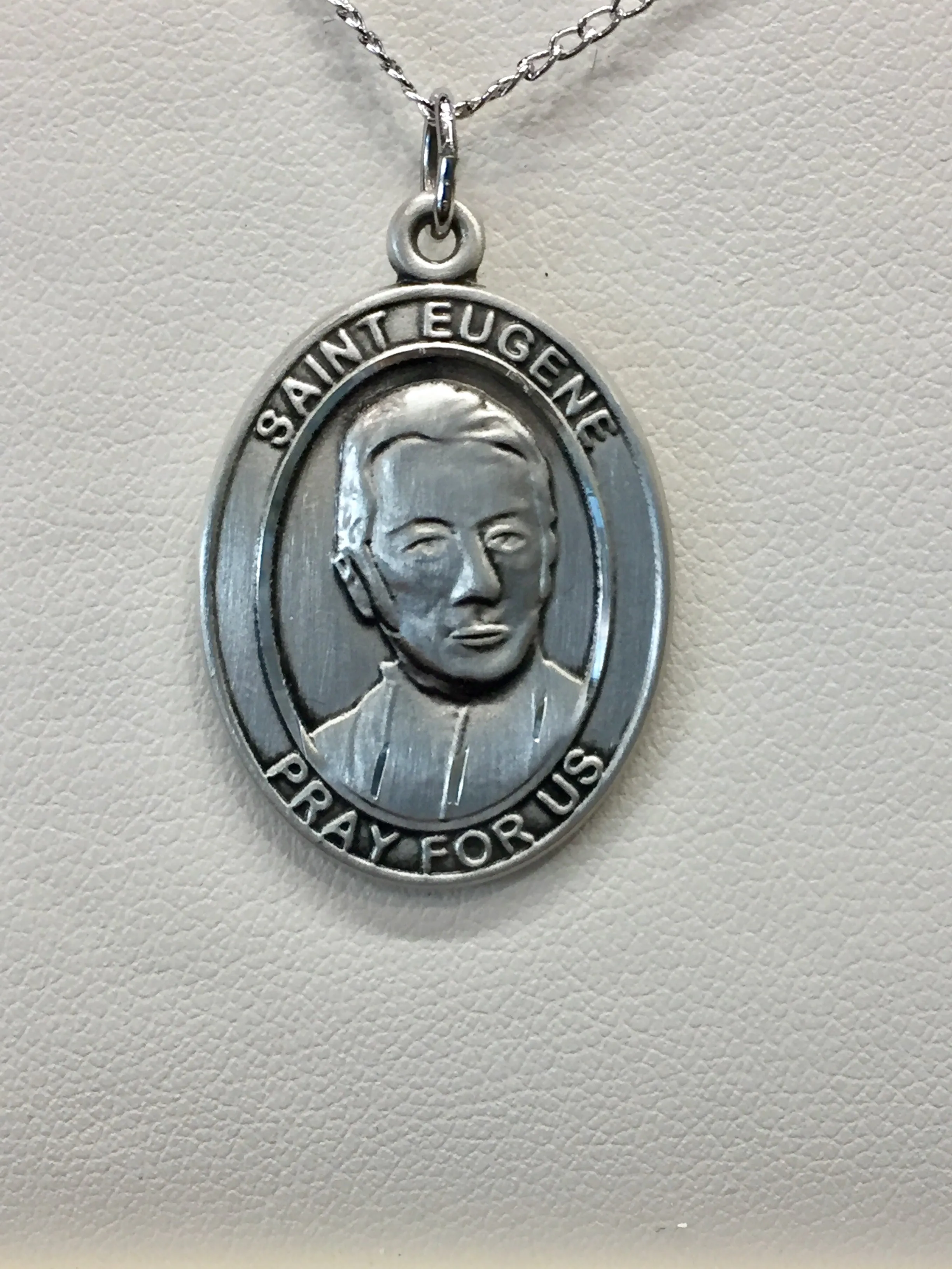 Saint Eugene de Mazenod Silver Pendant With Chain Religious