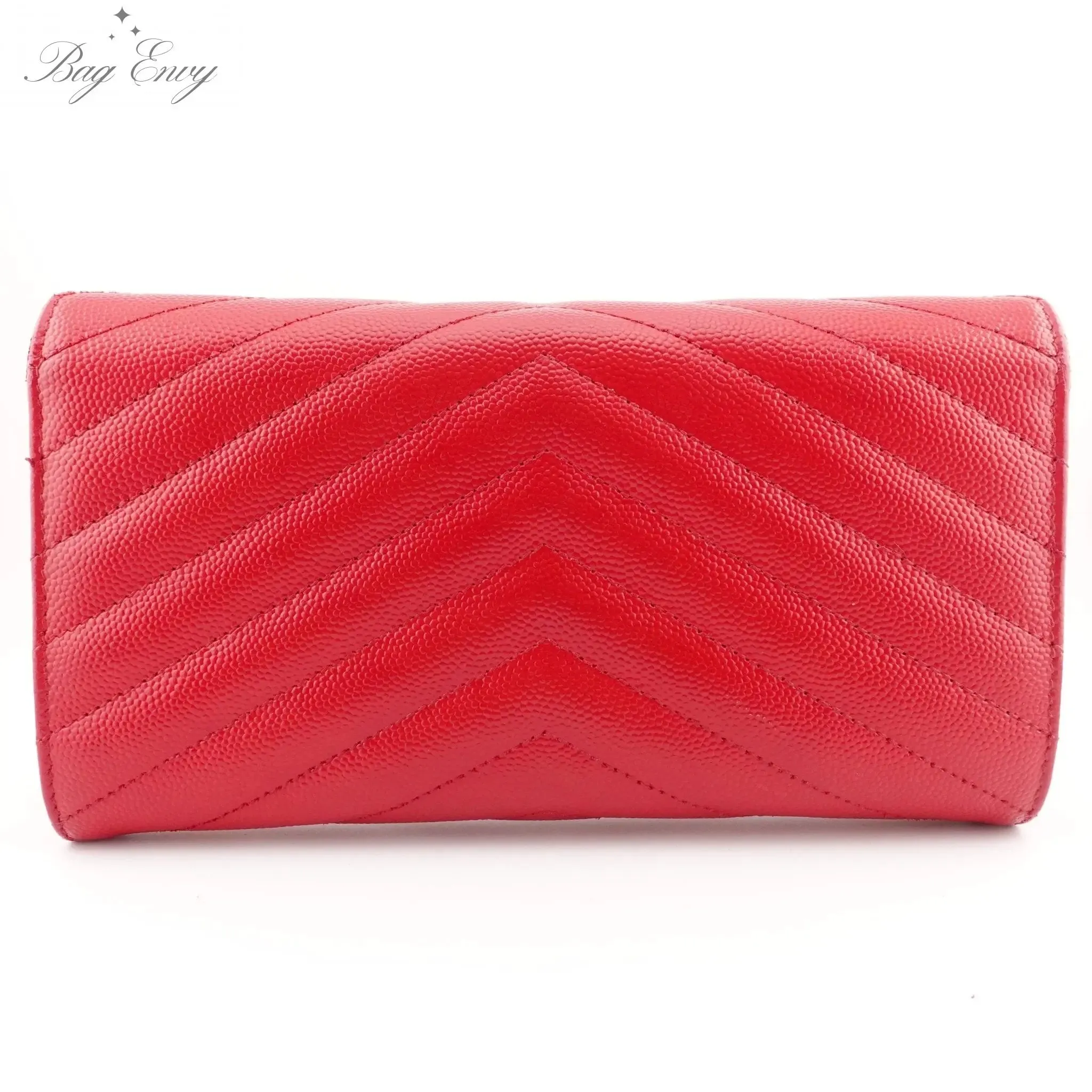 SAINT LAURENT Grain de Poudre Chevron YSL Clutch on Chain