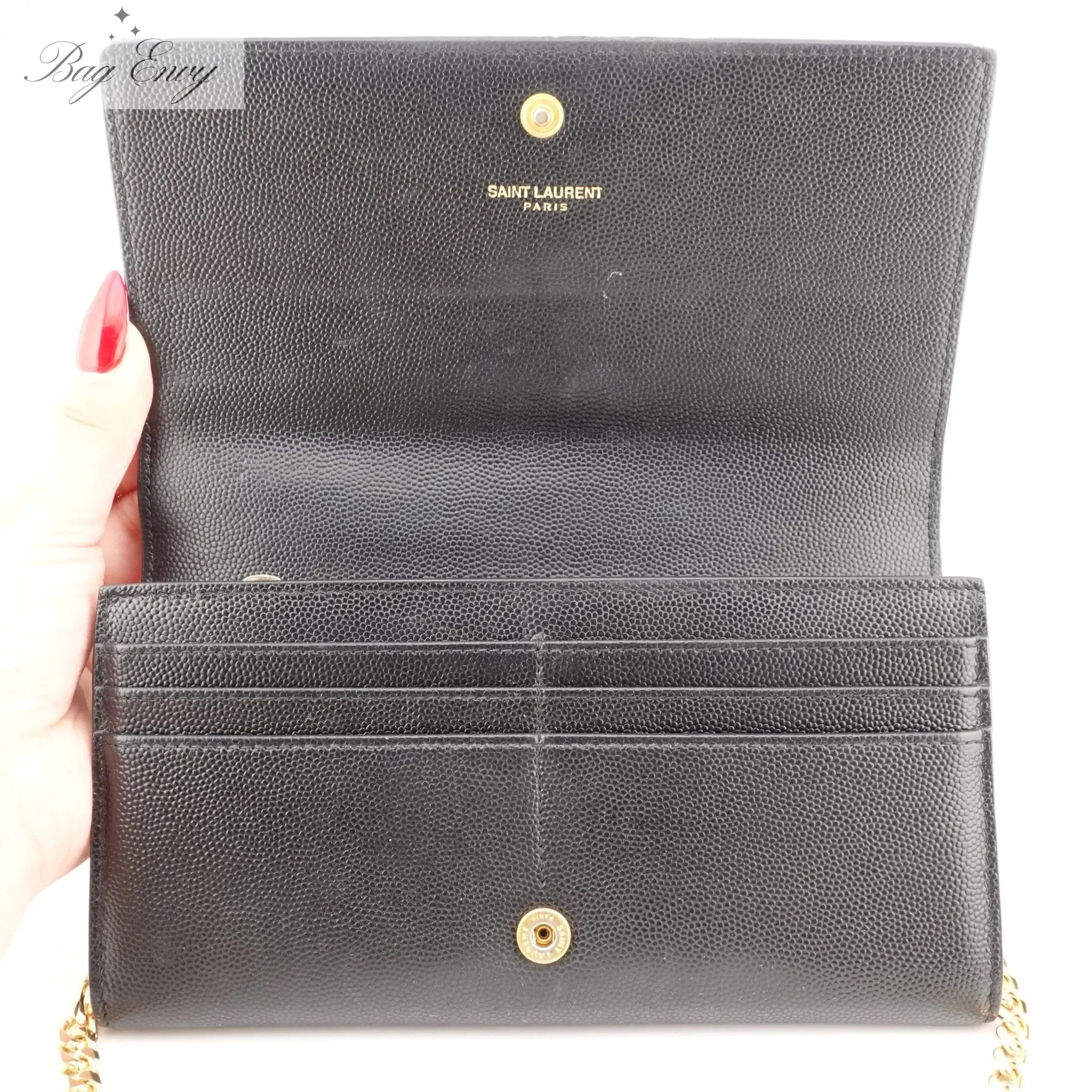 SAINT LAURENT Grain de Poudre Star YSL Wallet on Chain