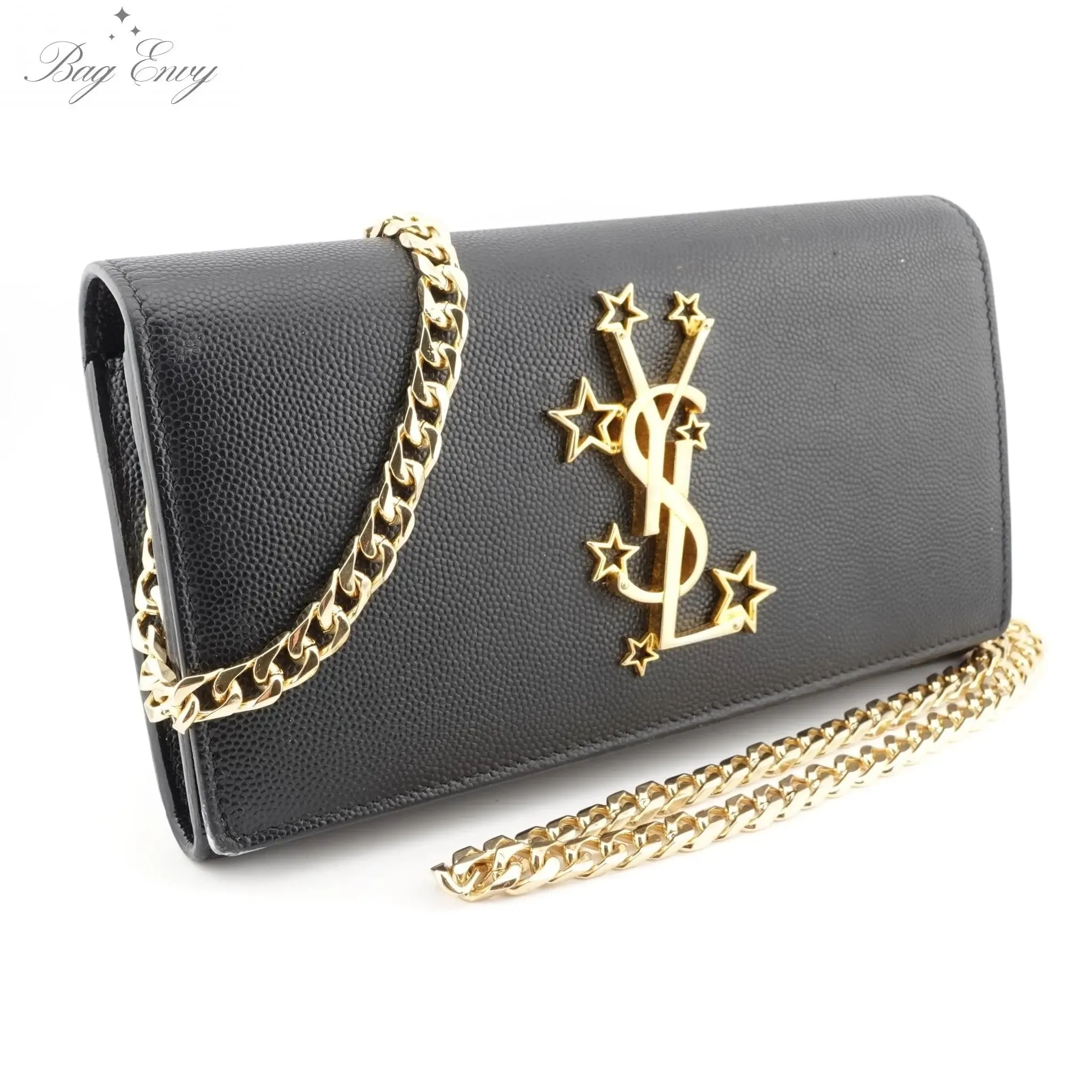 SAINT LAURENT Grain de Poudre Star YSL Wallet on Chain