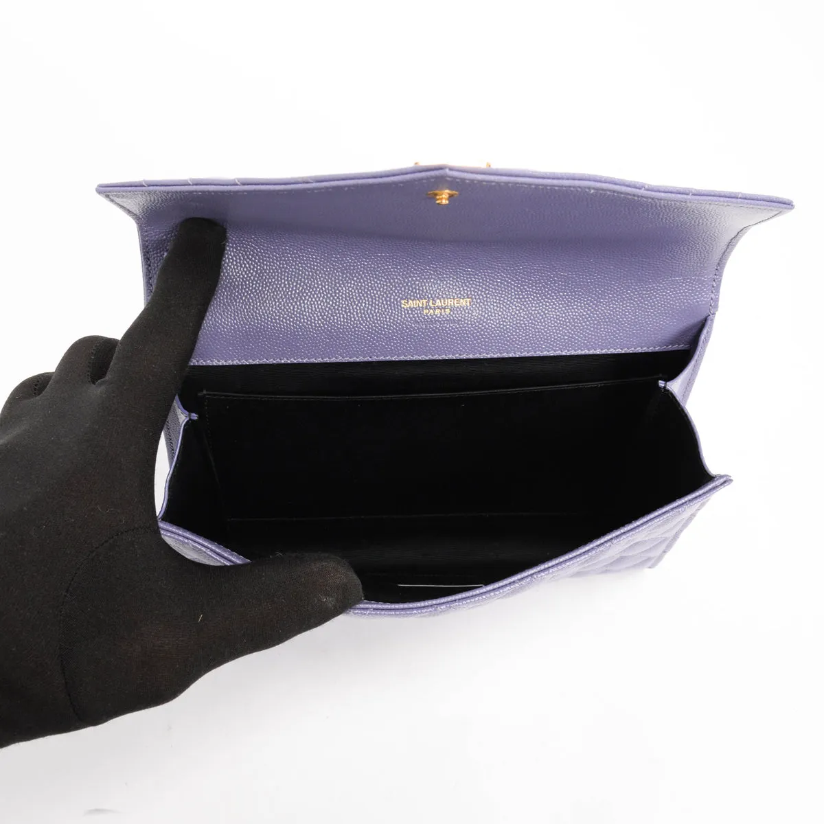 Saint Laurent Purple Mix Matelasse Envelope Flap Pouch