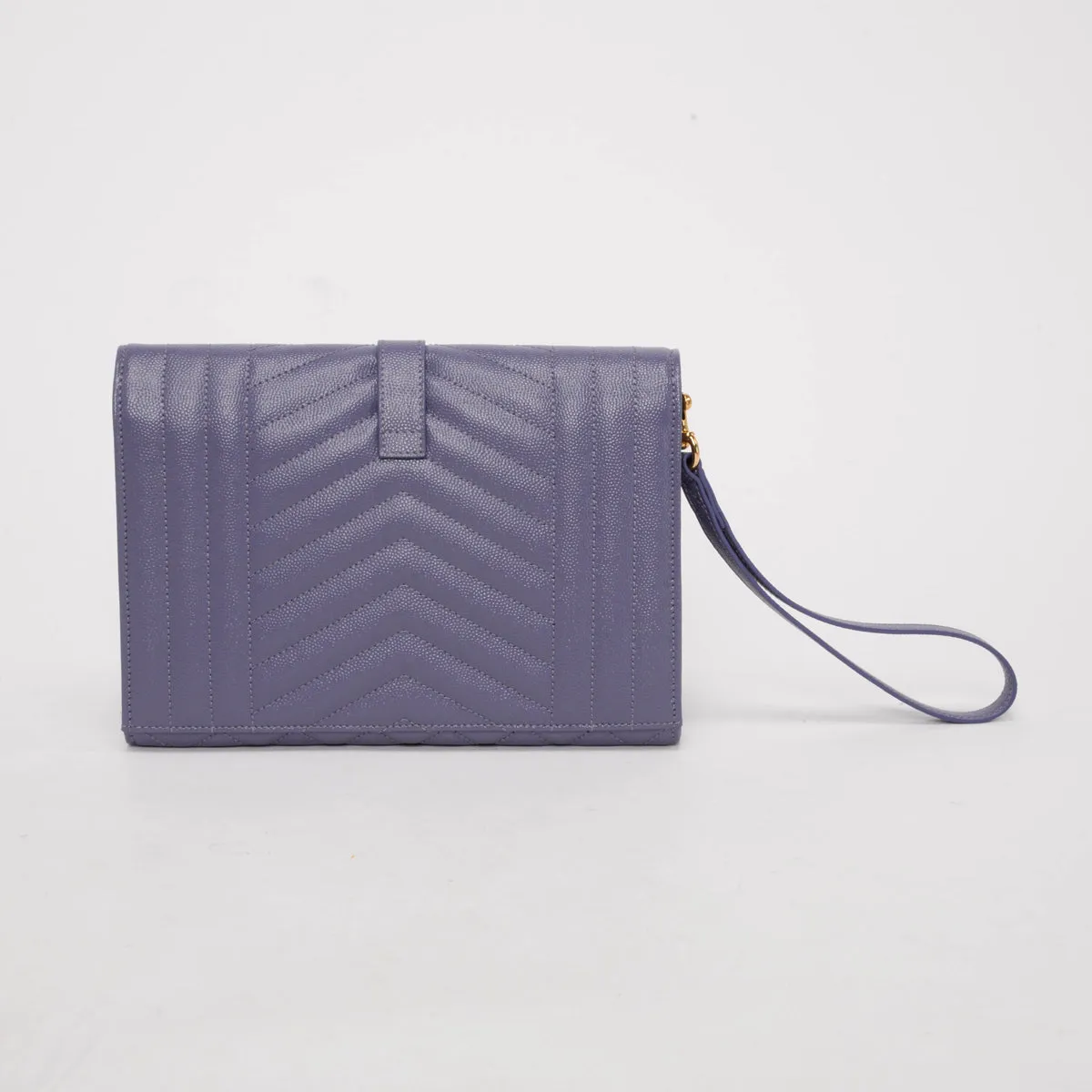 Saint Laurent Purple Mix Matelasse Envelope Flap Pouch