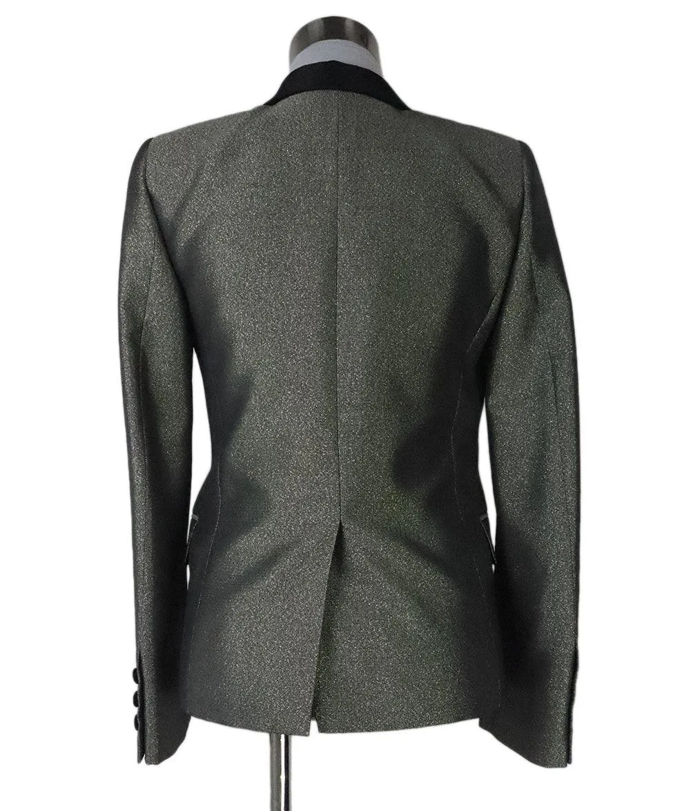 Saint Laurent Silver Blazer sz 2