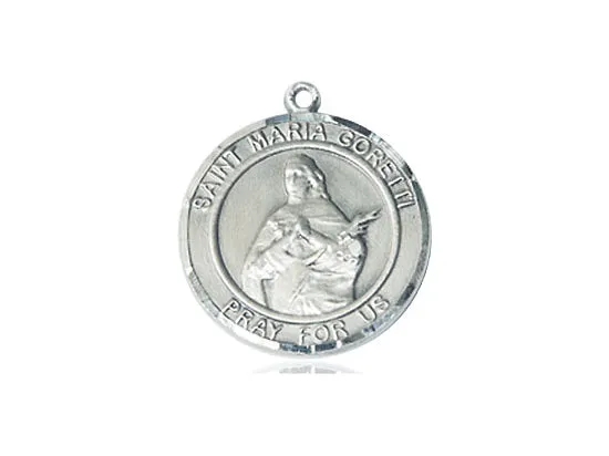 Saint Maria Goretti Silver Pendant With Chain