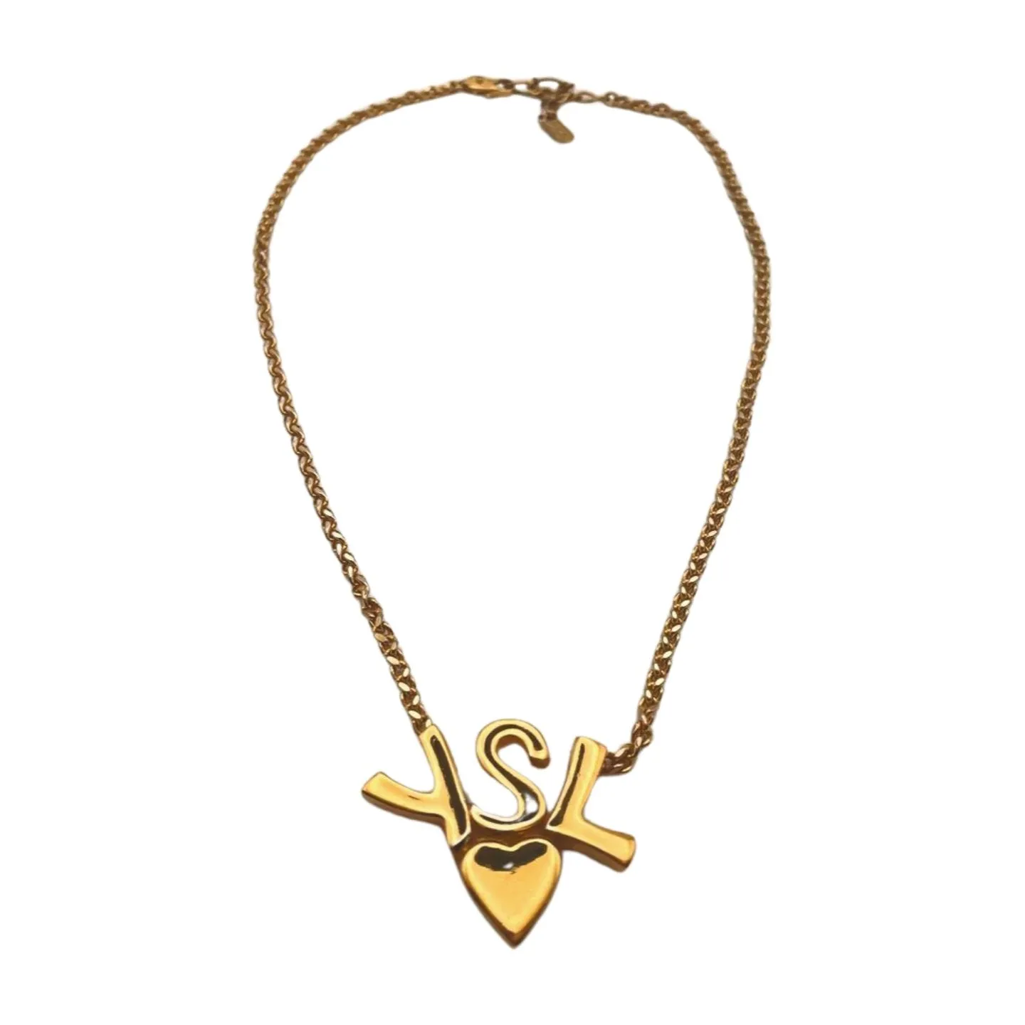 YSL Logo Heart Necklace