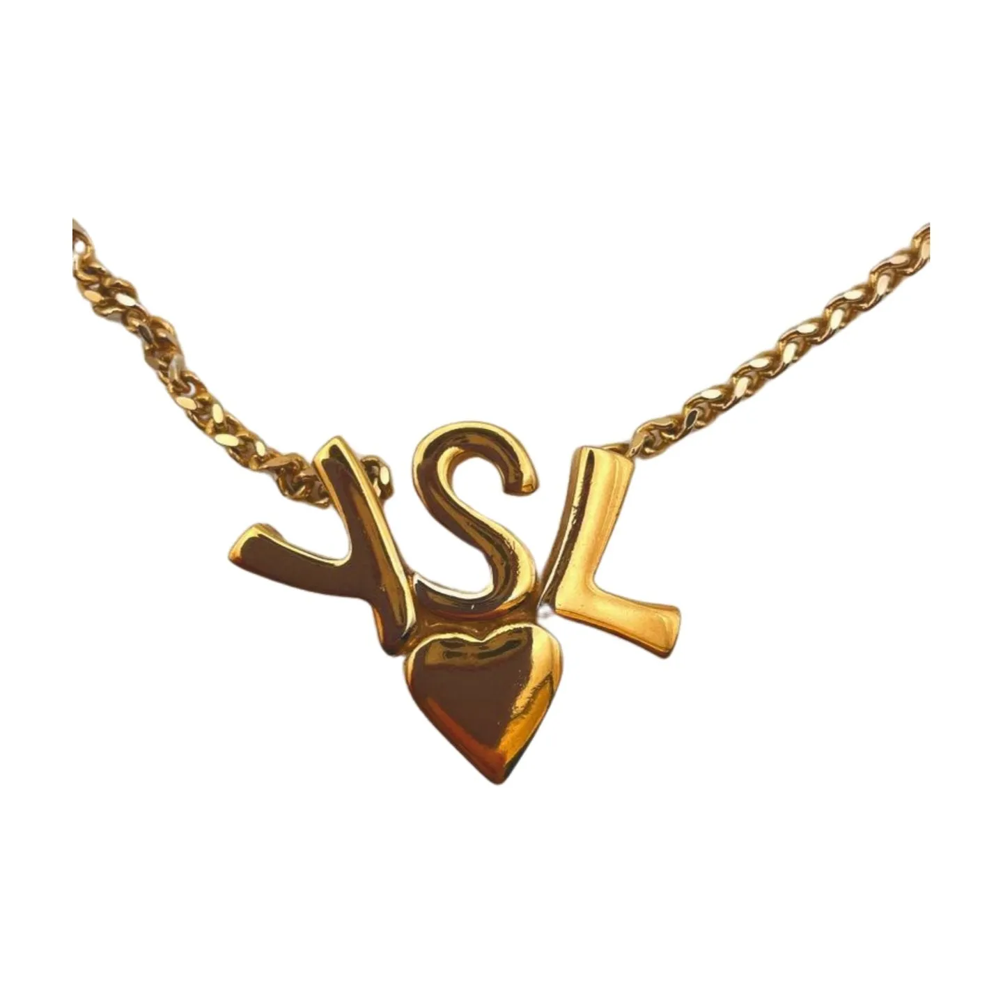 YSL Logo Heart Necklace