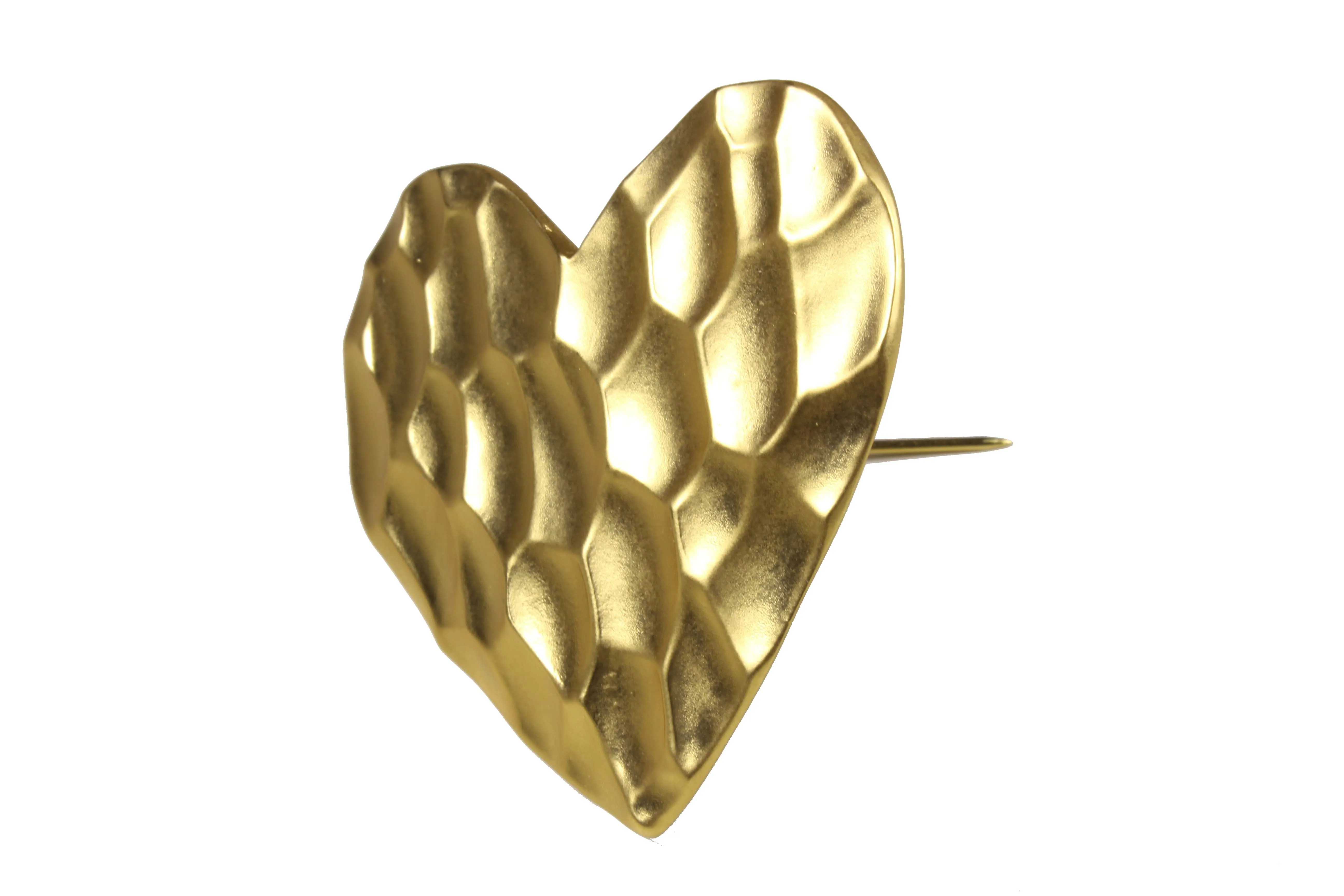 YVES SAINT LAURENT honeycomb gold heart brooch