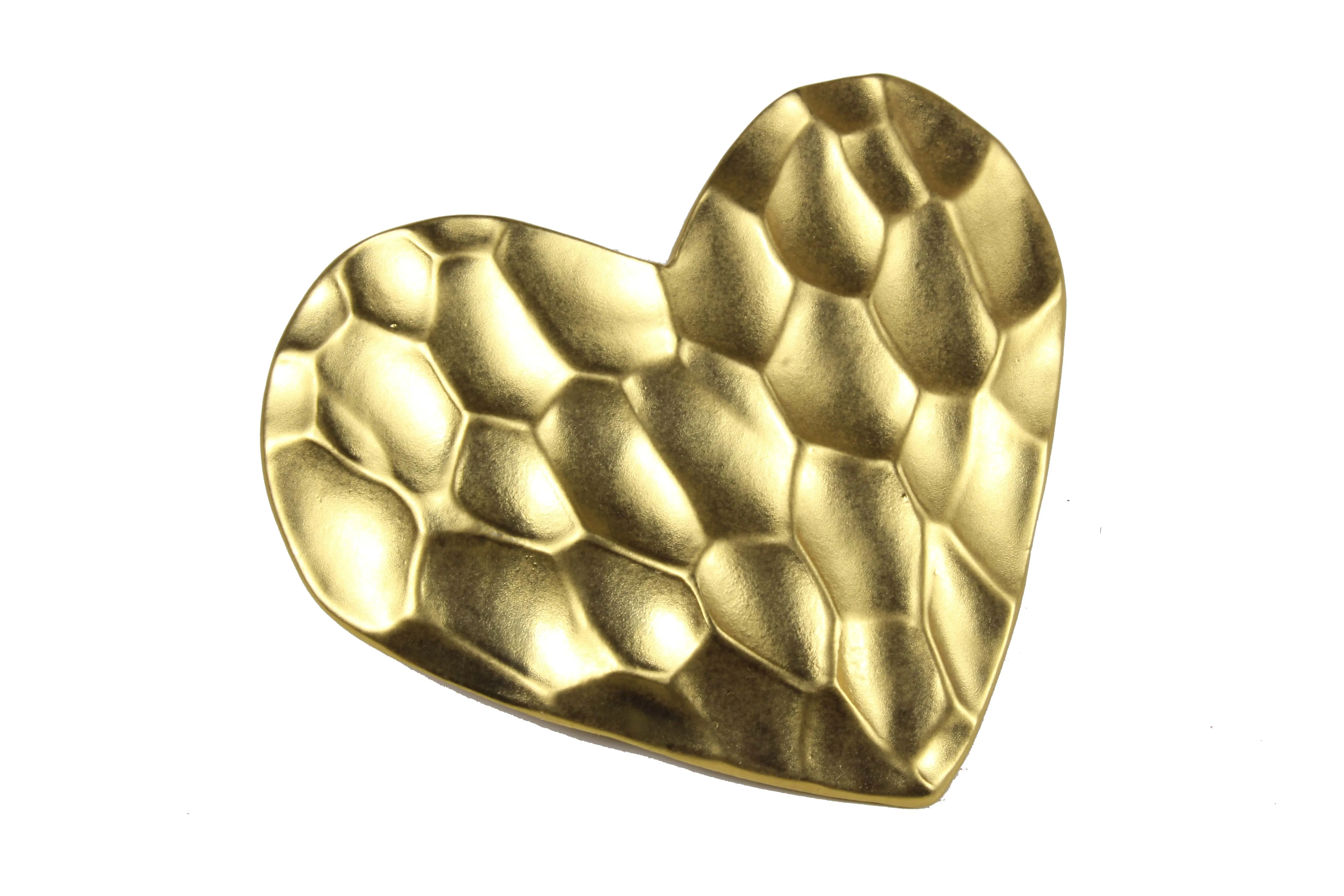 YVES SAINT LAURENT honeycomb gold heart brooch