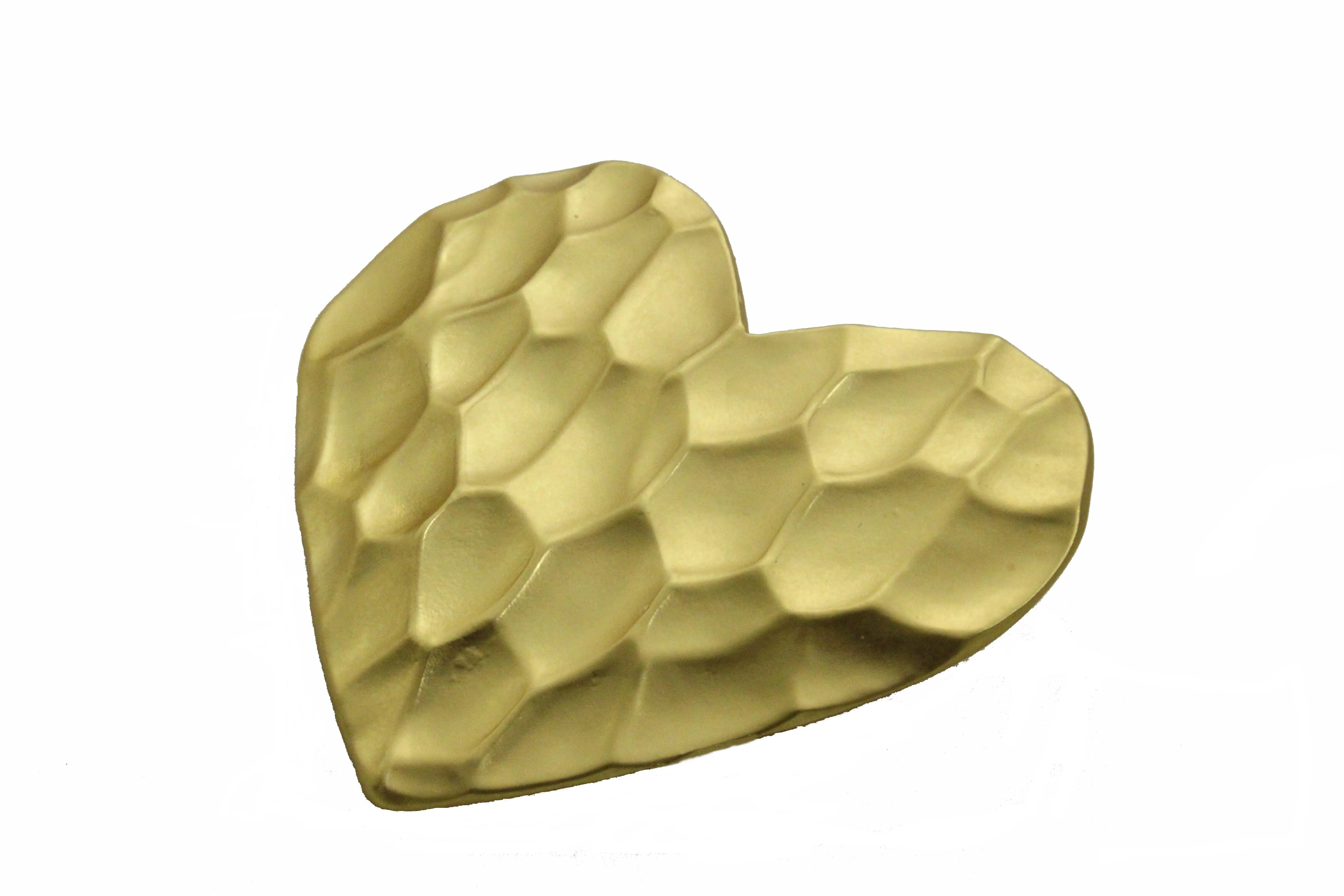 YVES SAINT LAURENT honeycomb gold heart brooch