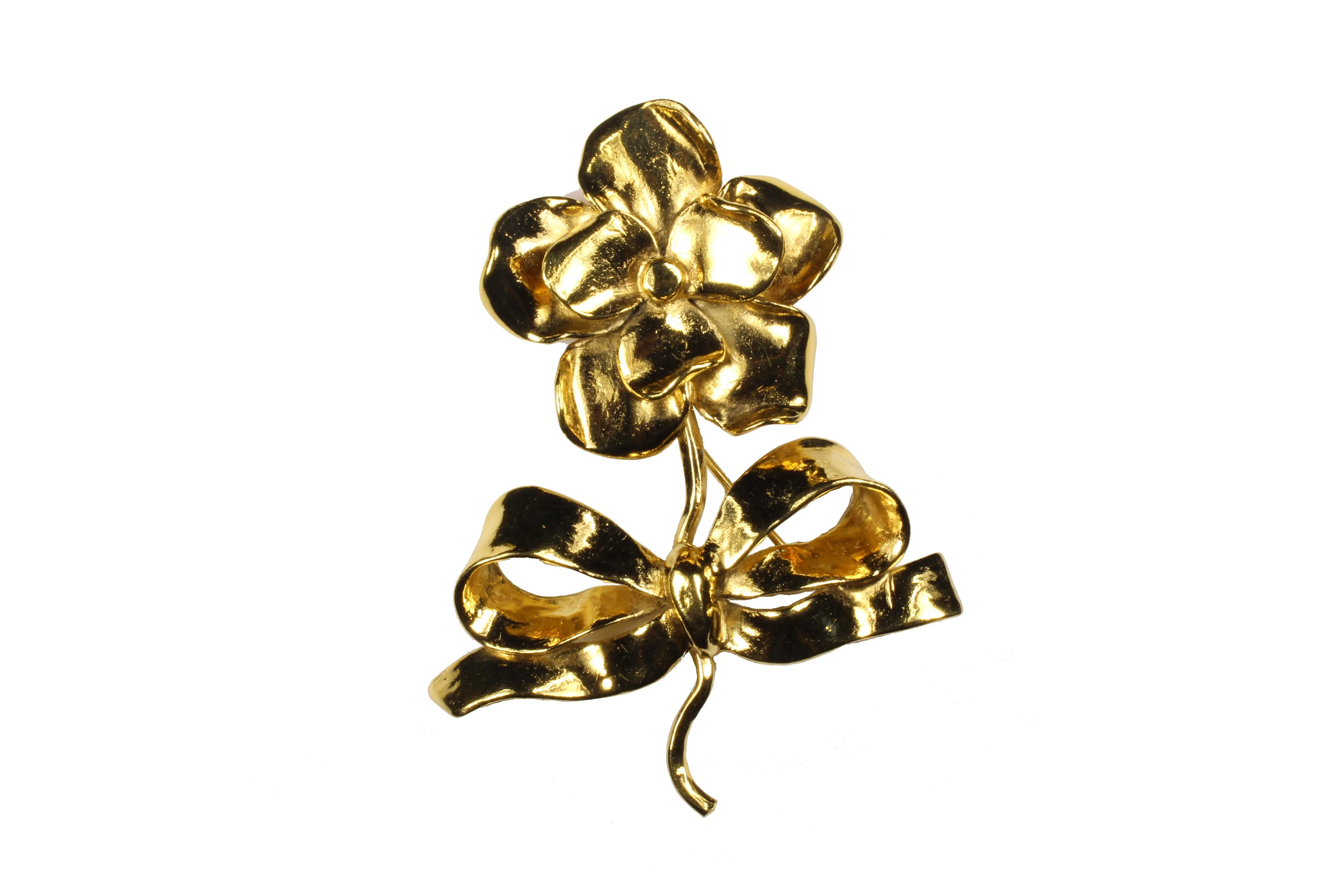 YVES SAINT LAURENT large flower brooch