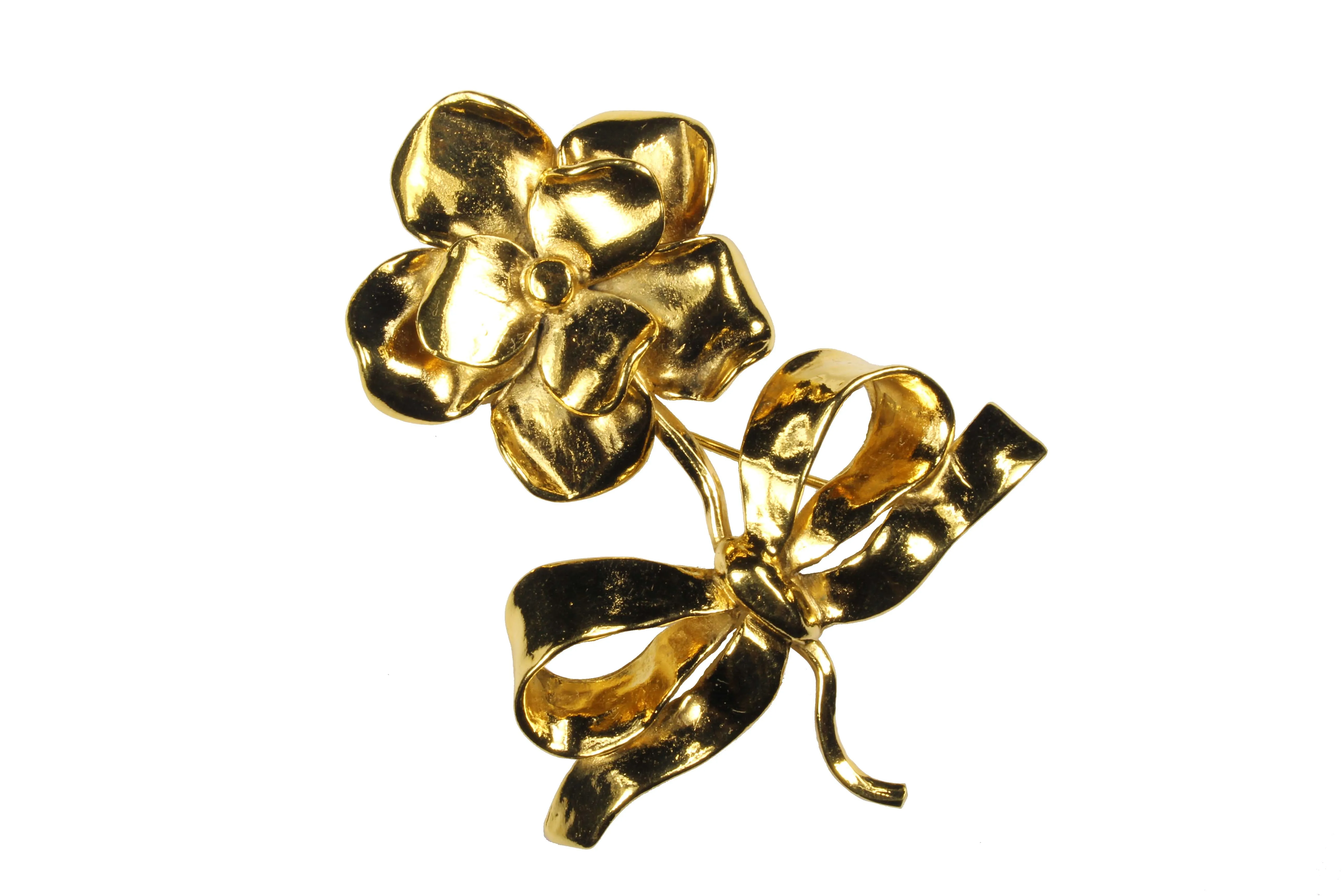 YVES SAINT LAURENT large flower brooch