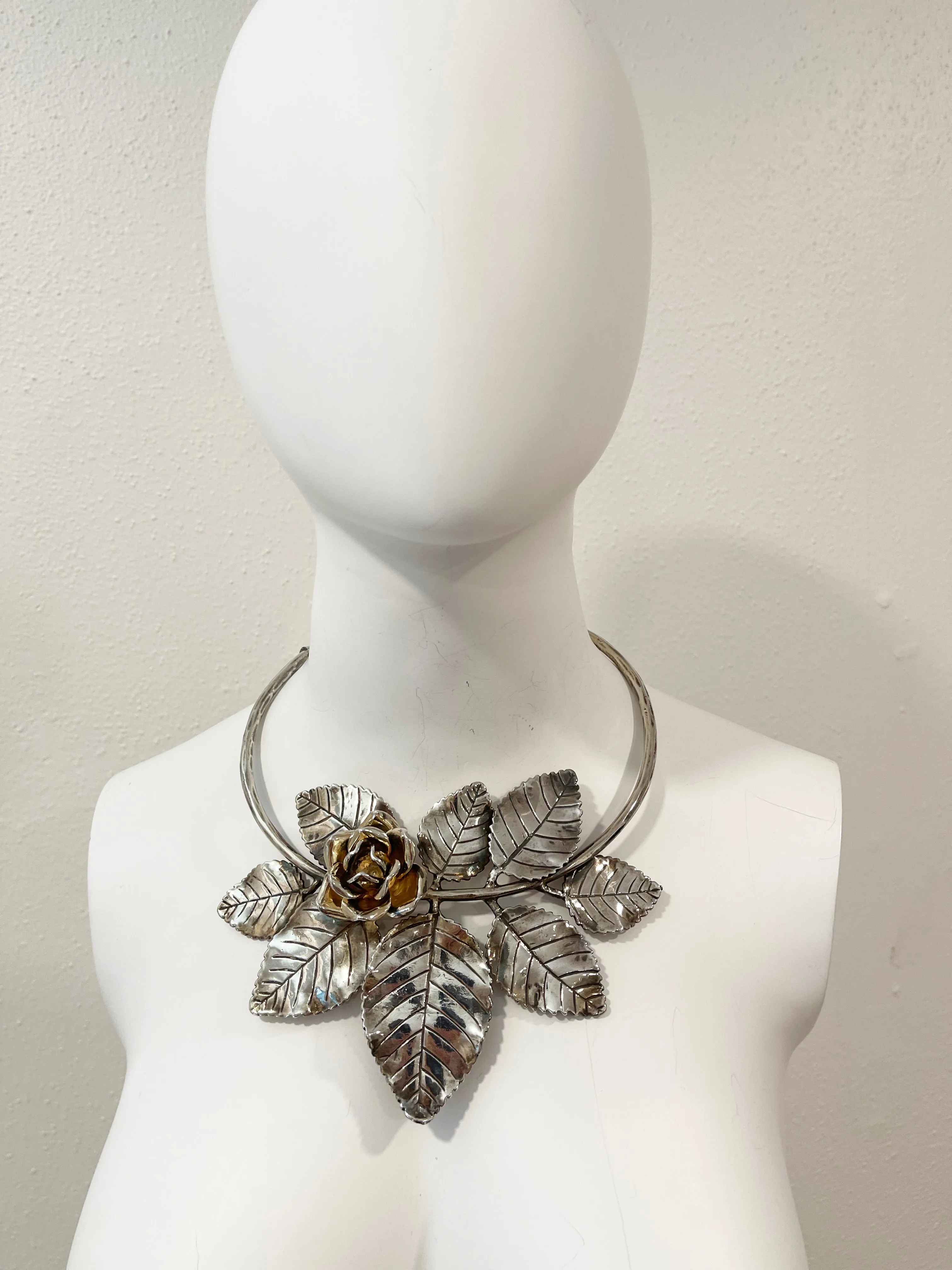 YVES SAINT LAURENT Large Metal Rose Choker