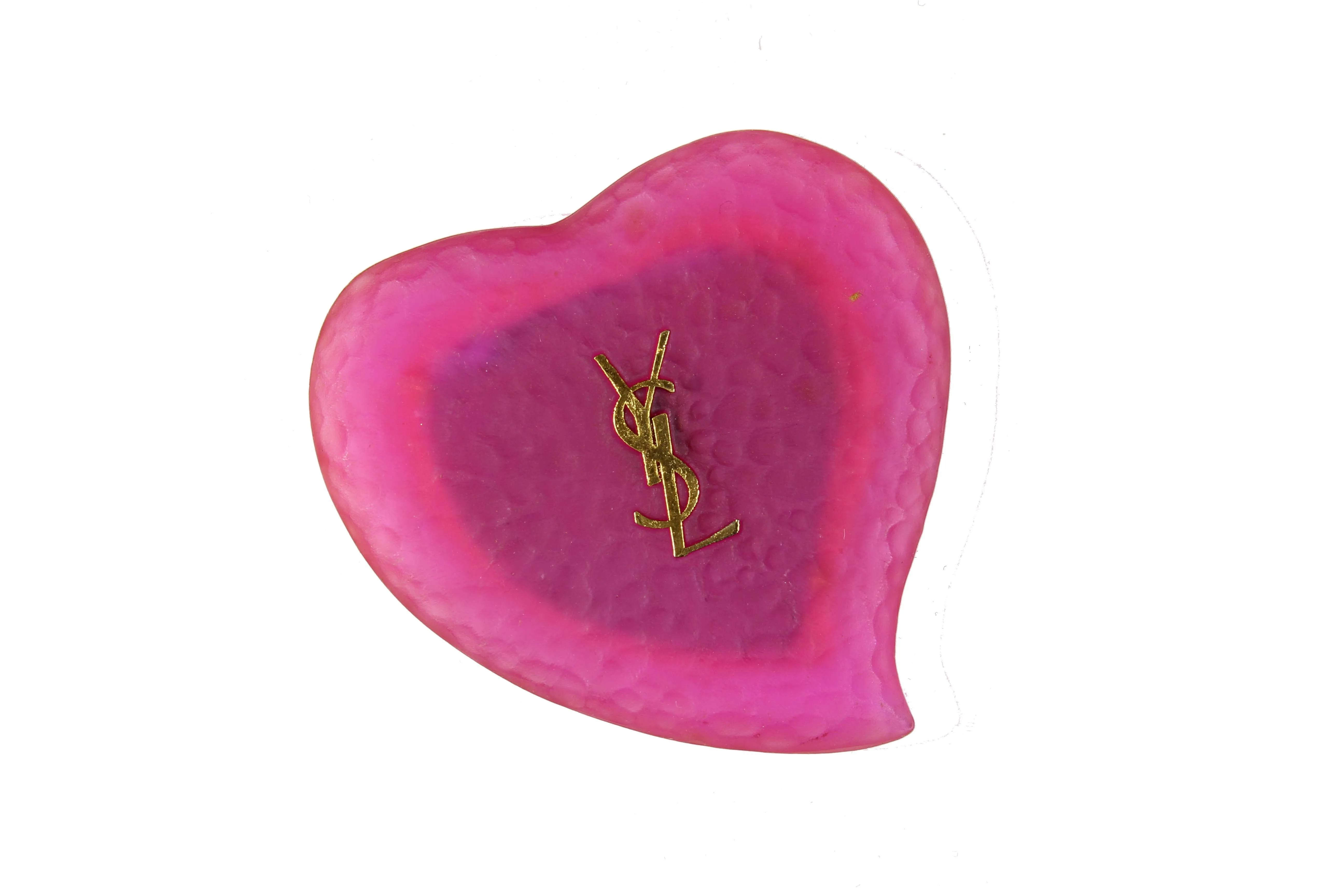 Pink Yves Saint Laurent Heart-Shaped Pocket Mirror