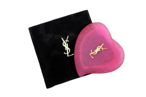 Pink Yves Saint Laurent Heart-Shaped Pocket Mirror