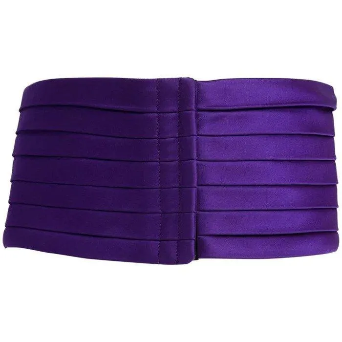 YVES SAINT LAURENT Pleated Silk Wide Cummerbund Belt