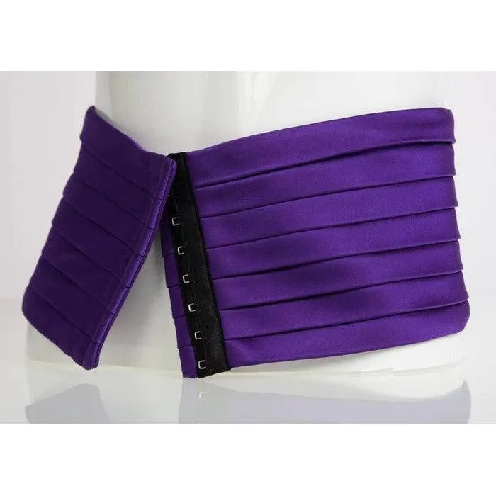 YVES SAINT LAURENT Pleated Silk Wide Cummerbund Belt