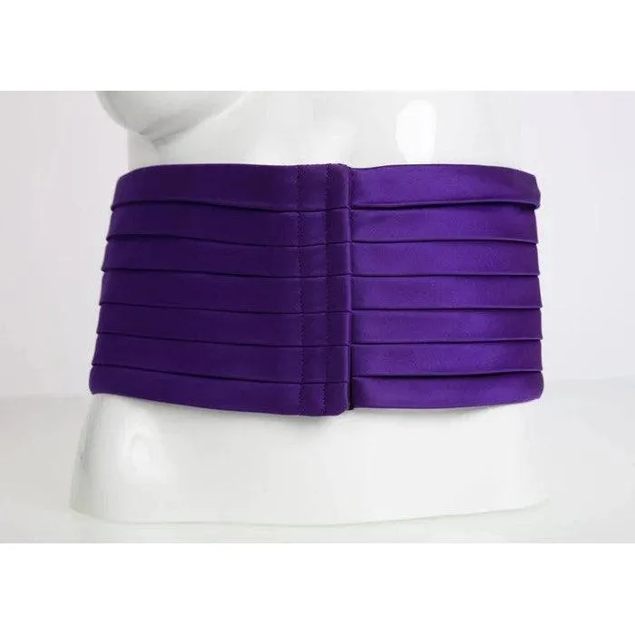 YVES SAINT LAURENT Pleated Silk Wide Cummerbund Belt