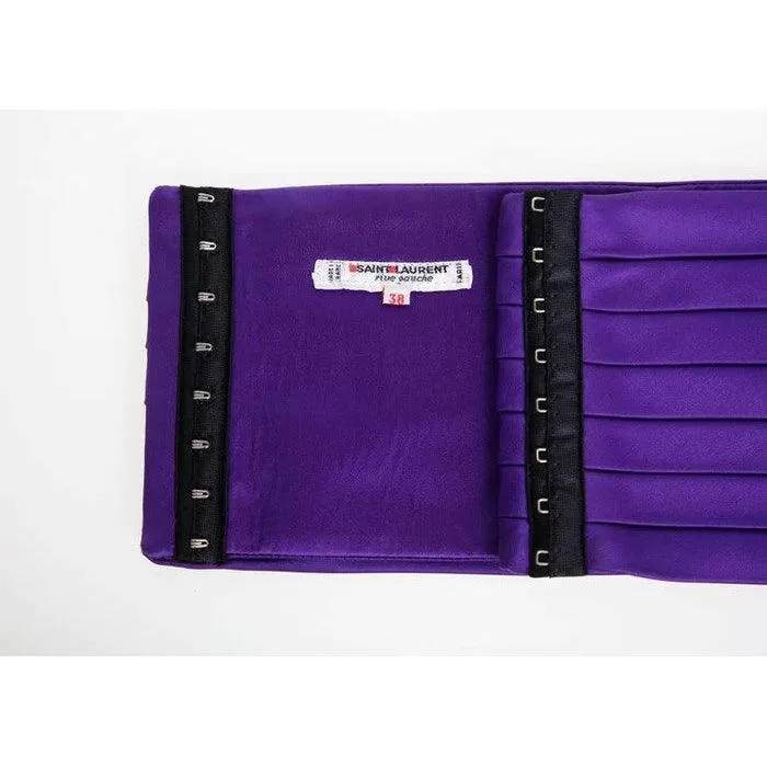 YVES SAINT LAURENT Pleated Silk Wide Cummerbund Belt