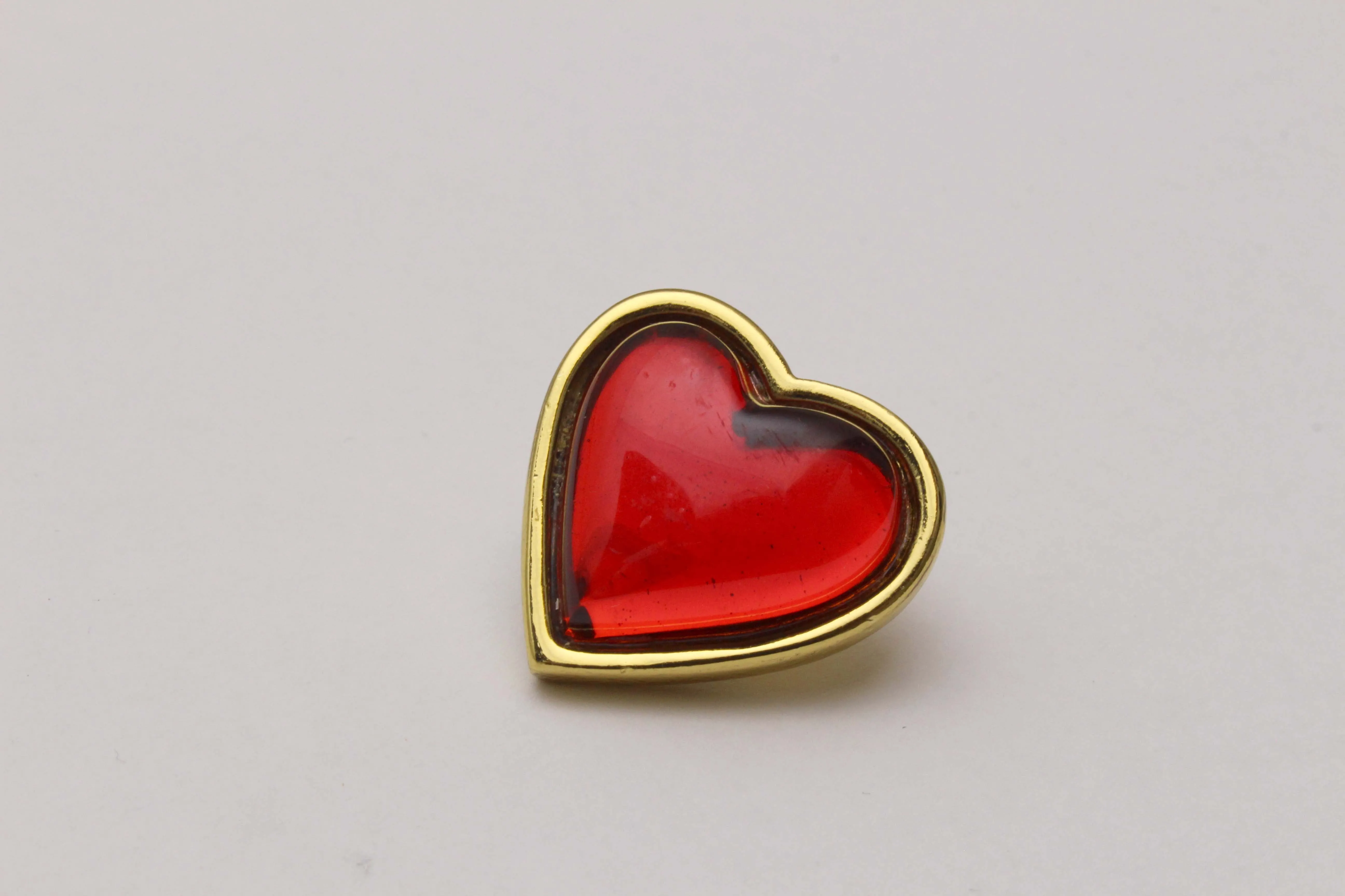 YVES SAINT LAURENT Rive Gauche small red heart pin