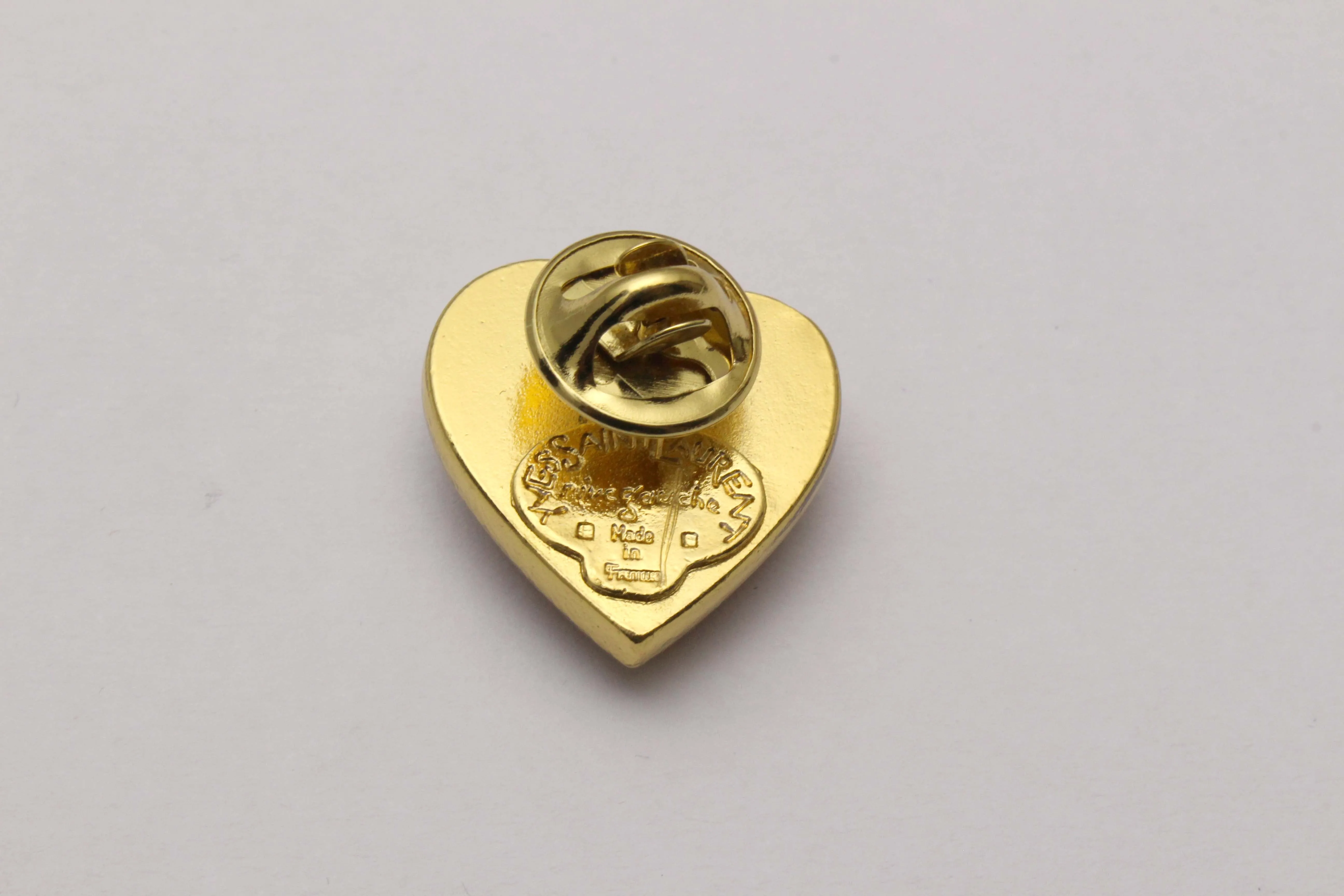 YVES SAINT LAURENT Rive Gauche small red heart pin