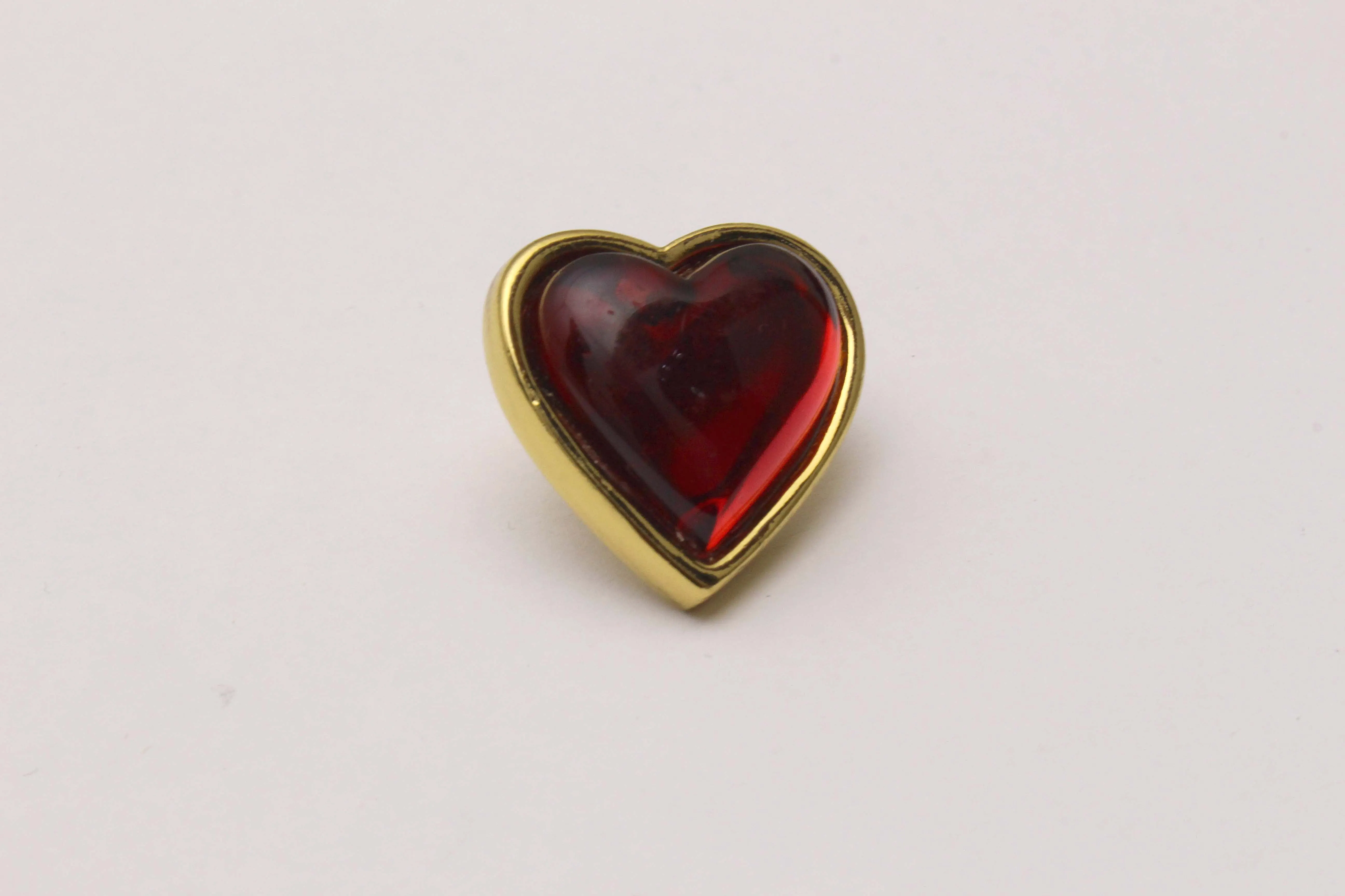 YVES SAINT LAURENT Rive Gauche small red heart pin