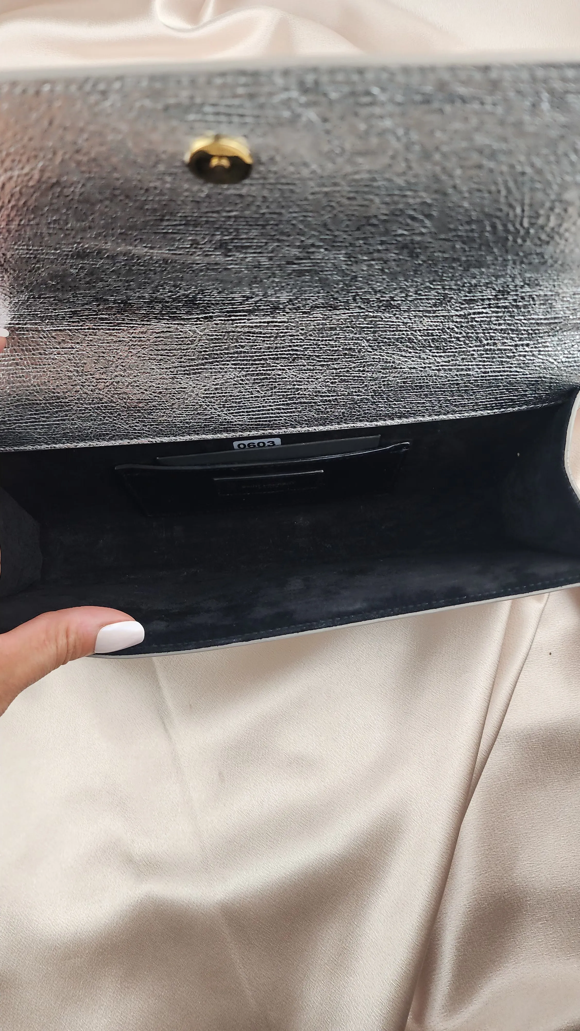 Yves Saint Laurent Silver Clutch -603