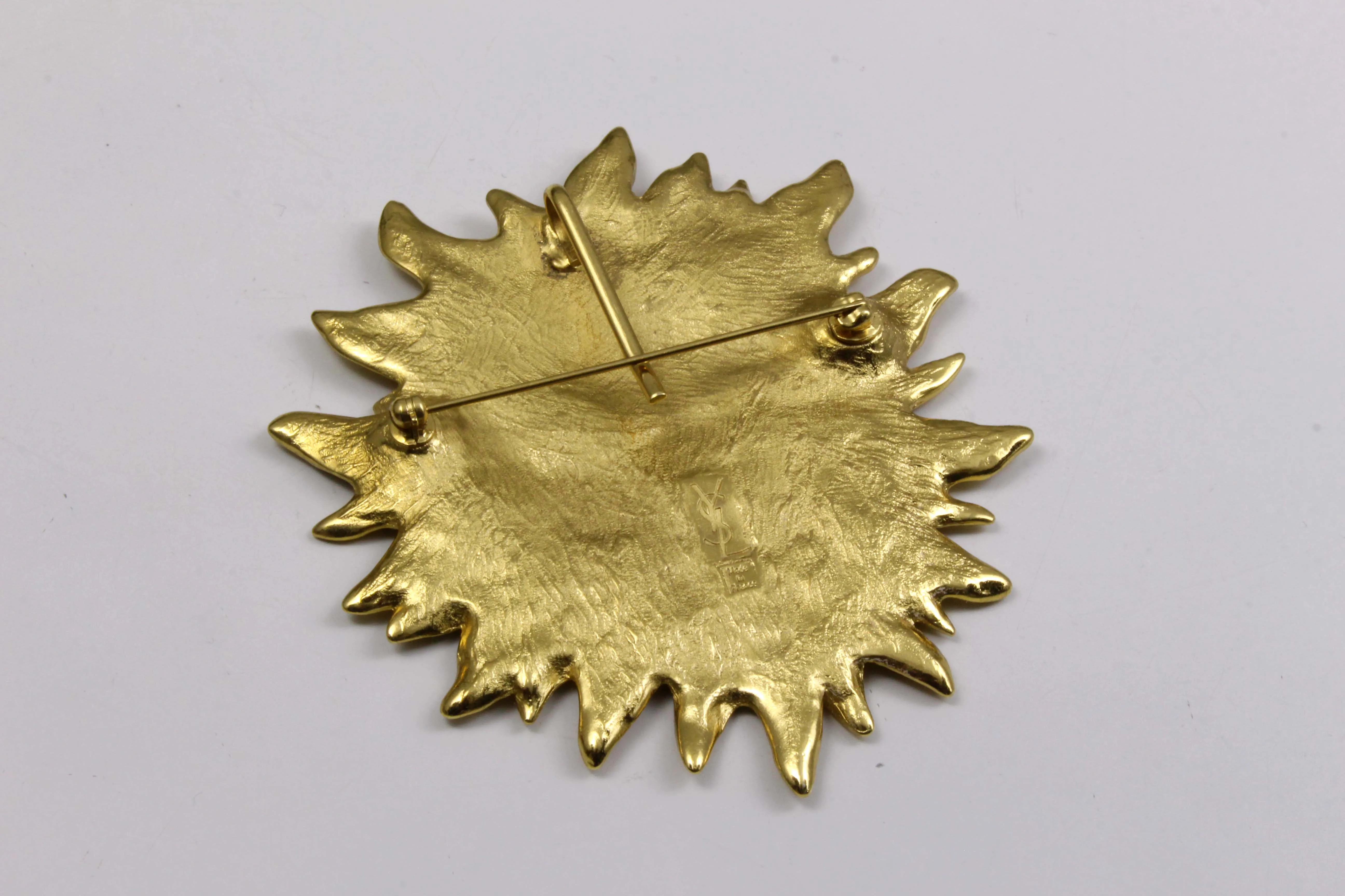 YVES SAINT LAURENT sun face brooch pendant