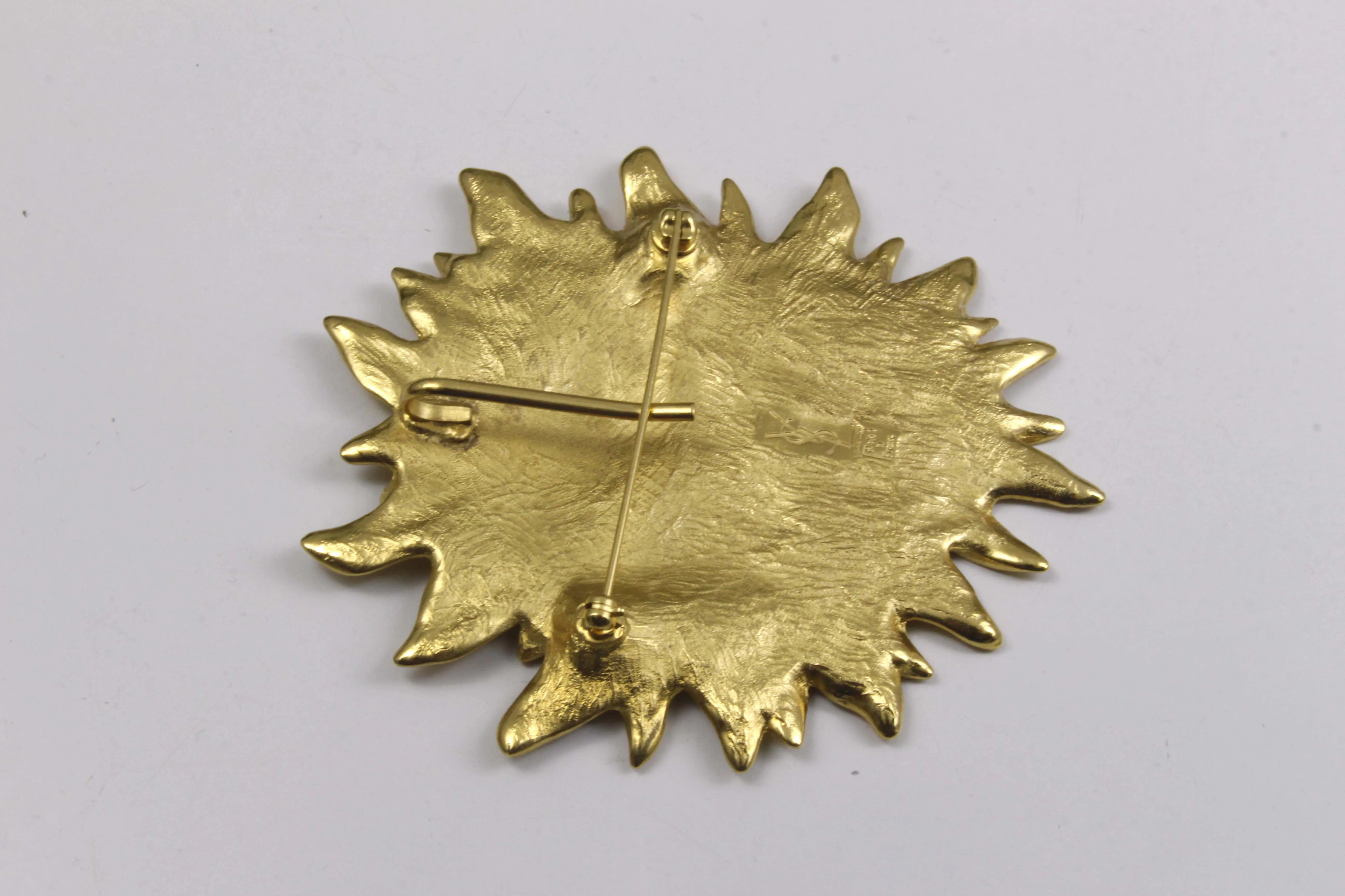 YVES SAINT LAURENT sun face brooch pendant