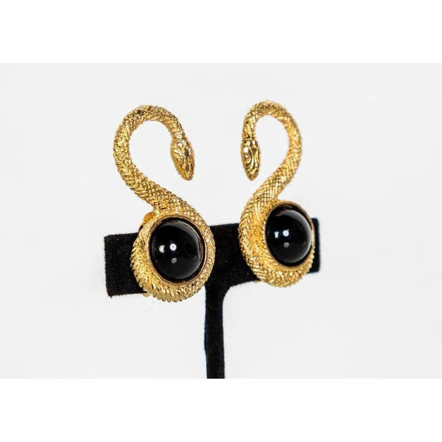 YVES SAINT LAURENT Vintage Gold Marrakech Serpent Earrings