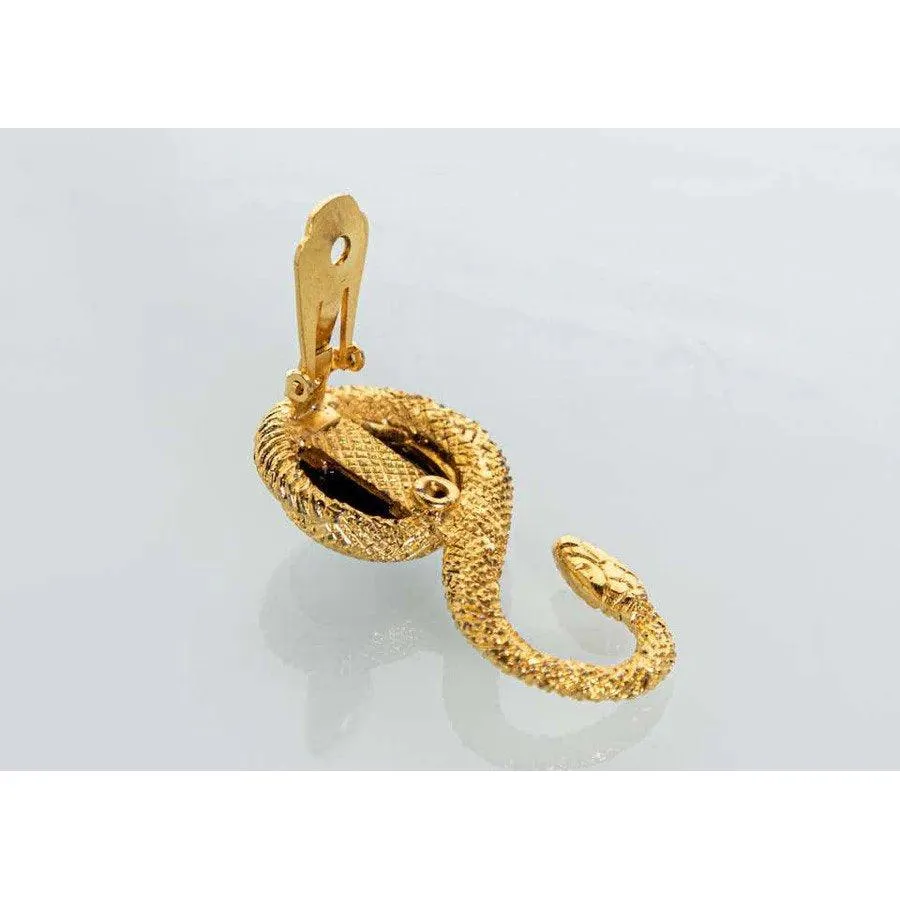 YVES SAINT LAURENT Vintage Gold Marrakech Serpent Earrings